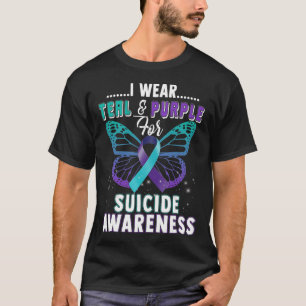 Camiseta Yo Uso Conciencia Suicida Verde azulada Y Purple S