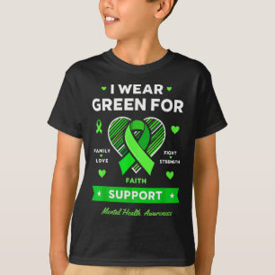 Camiseta Yo uso conciencia verde sobre la salud mental