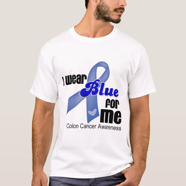 Camiseta Yo Uso El Azul Para El Cáncer De Colón (Anverso)
