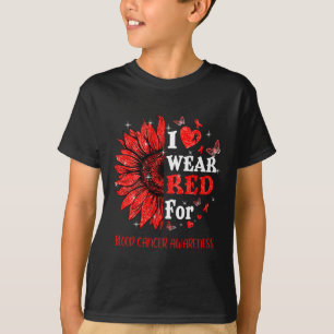 Camiseta Yo uso el rojo Twinkle Heart Sunflower Blogs Cance