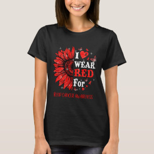 Camiseta Yo uso el rojo Twinkle Heart Sunflower Blogs Cance