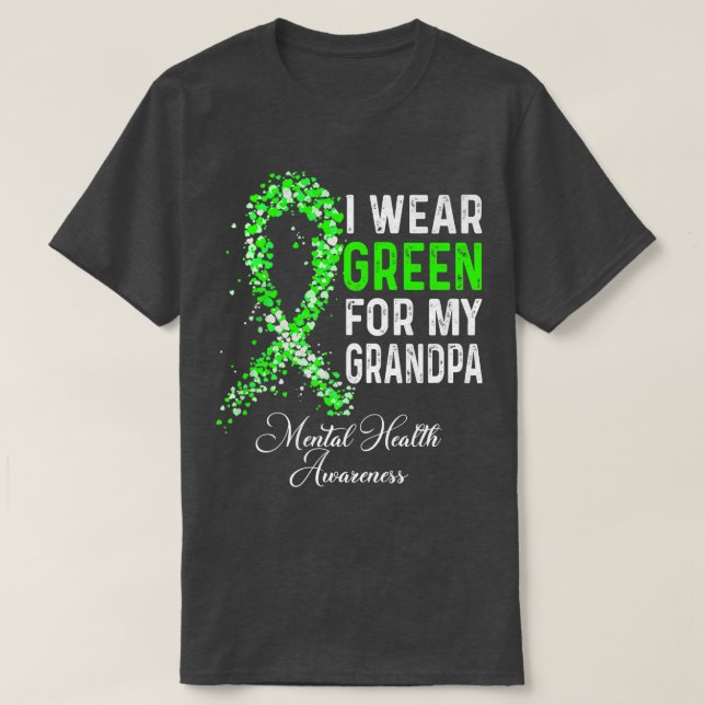 Camiseta Yo Uso El Verde Para Los Awares De Salud Mental De (Diseño del anverso)