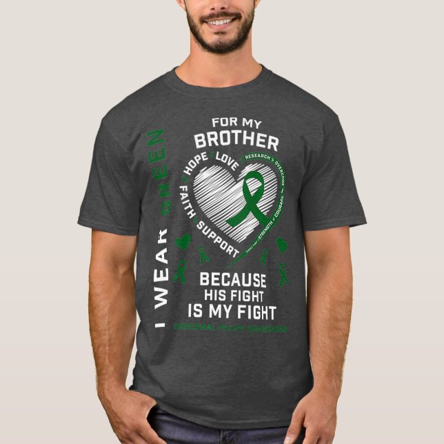 Camiseta Yo Uso El Verde Para Mi Hermano Niños Cerebrales C (Anverso)