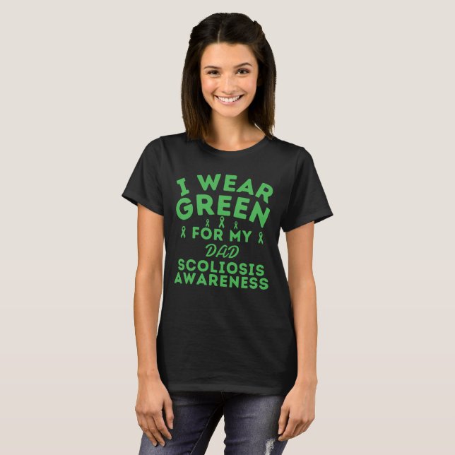 Camiseta Yo Uso El Verde Para Mi Personalizar De Escoliosis (Anverso completo)