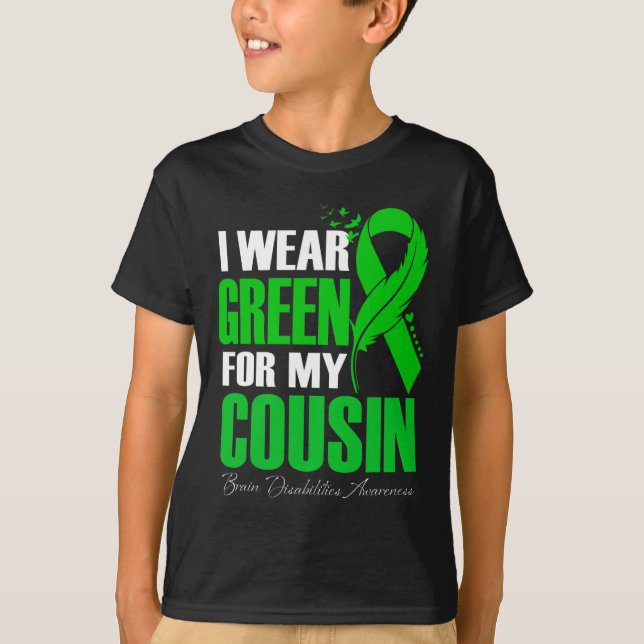 Camiseta Yo Uso El Verde Para Mis Primos Con Discapacidades (Anverso)