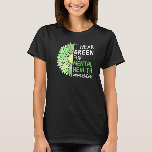 Camiseta Yo Uso Green Para La Conciencia De La Salud Mental (Anverso)