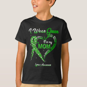 Camiseta Yo Uso Green Para Mi Mamá Lyme Awareness Green Rib