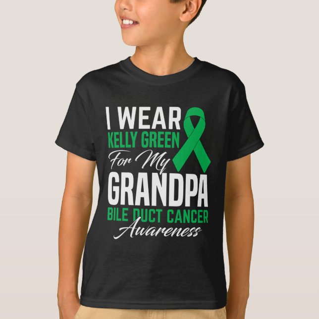 Camiseta Yo Uso Kelly Green Para Mi Abuelo Bile Duct Cancer (Anverso)