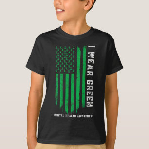 Camiseta Yo uso la cinta verde bandera estadounidense ley d