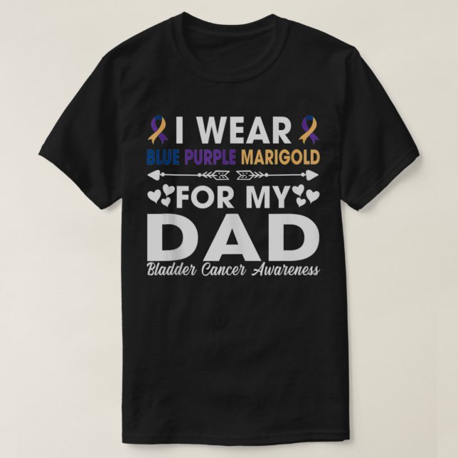Camiseta Yo Uso Marigold Azul Púrpura Para El Cáncer De Esc (Diseño del anverso)
