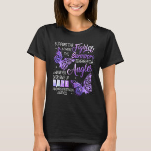 Camiseta Yo Uso Mariposas De Cinta Periwinkle Hip Pulmonar