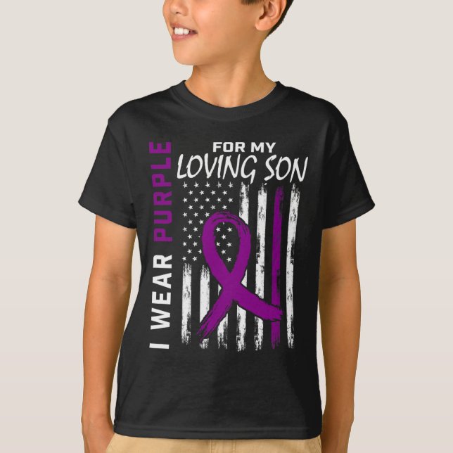 Camiseta Yo Uso Morado Amor Hijo Epilepsia Conciencia Ameri (Anverso)