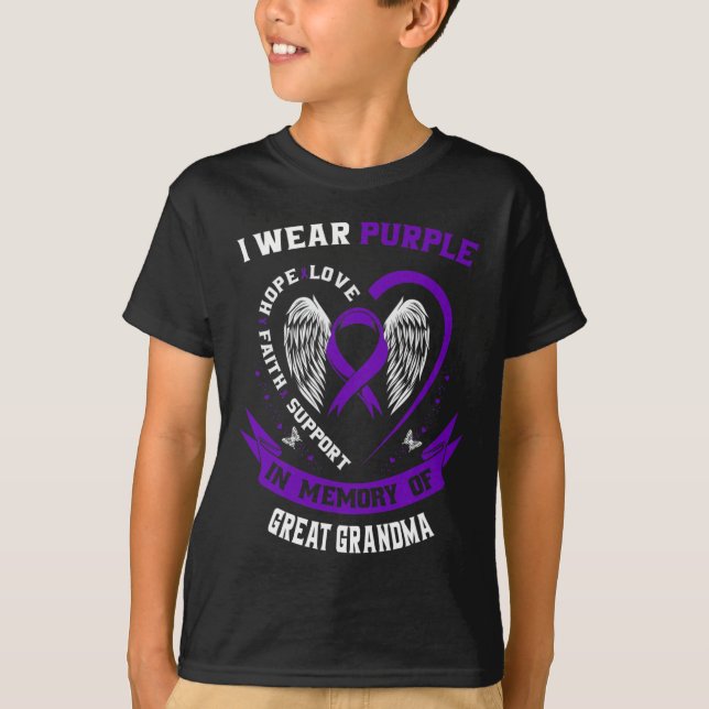 Camiseta Yo uso morado en memoria de la gran Epilepsia de l (Anverso)