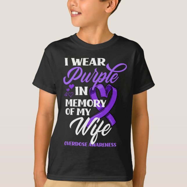 Camiseta Yo Uso Morado En Memoria De Mi Esposa Con Awaren P (Anverso)