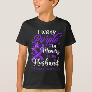 Camiseta Yo Uso Morado En Memoria De Mi Esposo Sobredosific