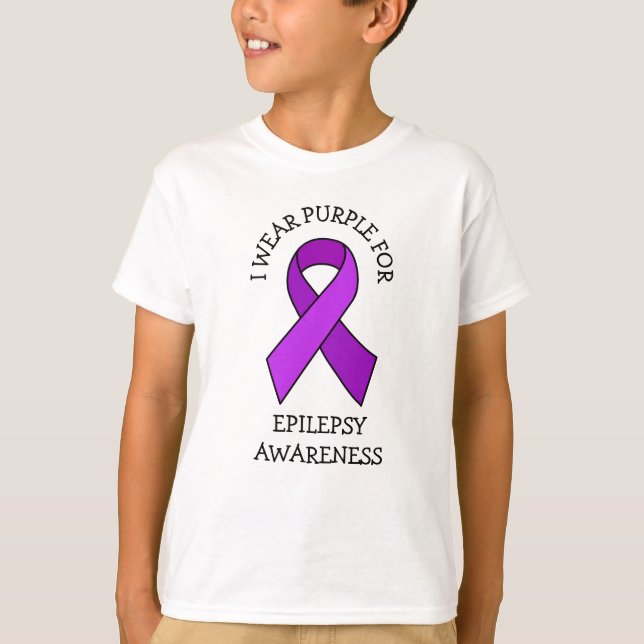 Camiseta Yo uso morado para la conciencia de la epilepsia (Anverso)