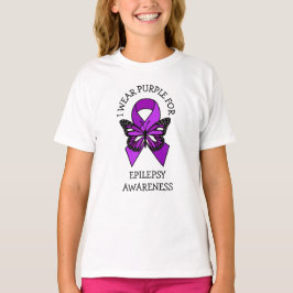 Camiseta Yo uso morado para la conciencia de la epilepsia
