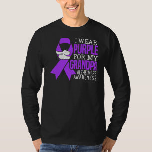 Camiseta Yo uso morado para la conciencia de mi abuelo Alzh