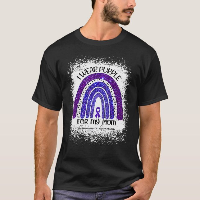 Camiseta Yo uso morado para la conciencia de mi mamá Alzhei (Anverso)