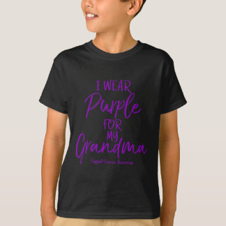 Camiseta Yo uso morado para mi abuela cáncer de páncreas