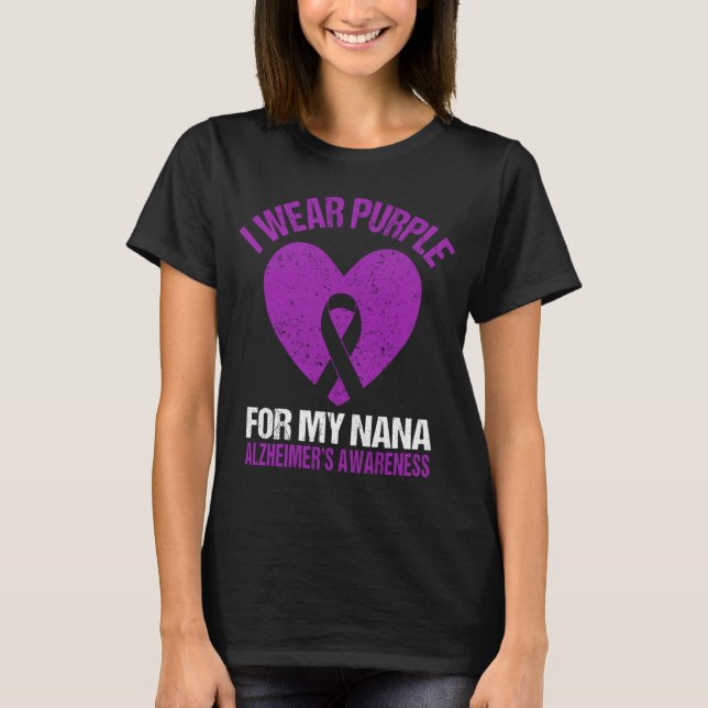 Camiseta Yo uso morado para mi conciencia de Nana Alzheimer (Anverso)