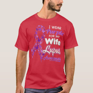Camiseta Yo uso morado para mi esposa Lupus Awareness
