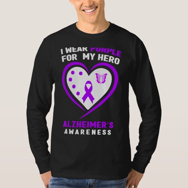 Camiseta Yo uso morado para mi héroe Alzheimeru2019 (Anverso)