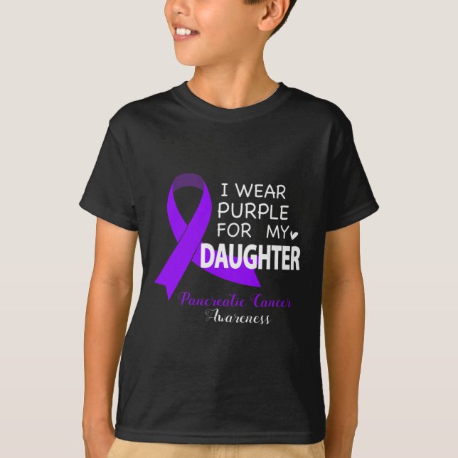 Camiseta Yo uso morado para mi hija - cáncer de páncreas (Anverso)