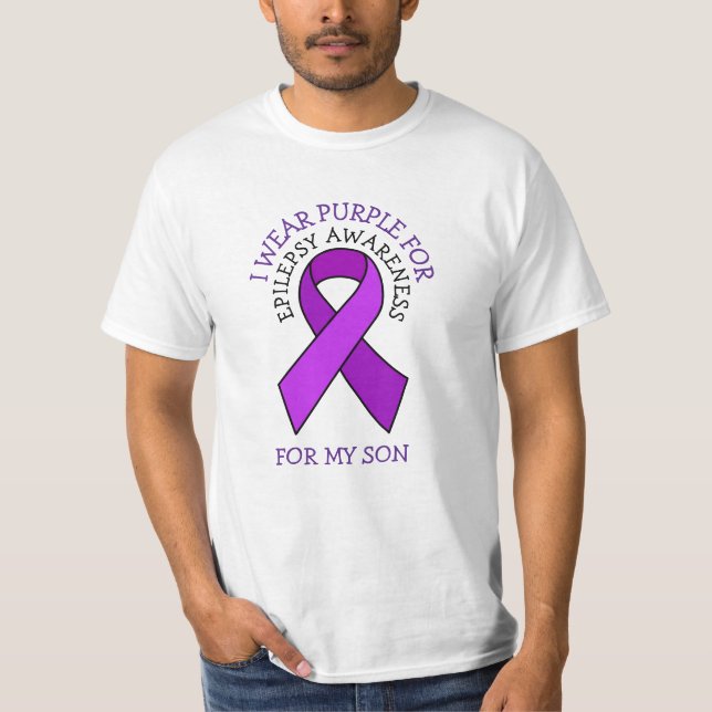 Camiseta Yo uso morado para mi hijo | Conciencia sobre la e (Anverso)