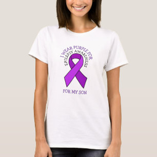 Camiseta Yo uso morado para mi hijo Conciencia sobre la e