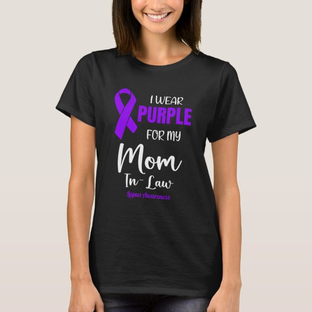 Camiseta Yo uso morado para mi mamá en la ley para los Lupu (Anverso)