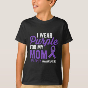 Camiseta Yo uso morado para mi mamá Epilepsia Awareness 1