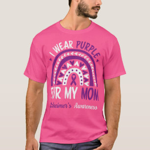 Camiseta Yo uso morado para mi mamá Madre Alzheimers del ar