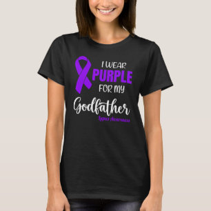 Camiseta Yo uso morado para mi padrino para la conciencia d