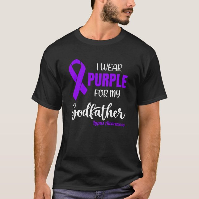 Camiseta Yo uso morado para mi padrino para la conciencia d (Anverso)