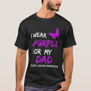 Camiseta Yo uso morado para mi papá Epilepsy Cancer Awarene