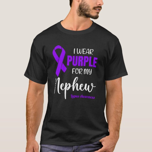 Camiseta Yo uso morado para mi sobrino para tomar concienci (Anverso)