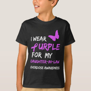Camiseta Yo uso morado por mi yerno sobredosis de guerra