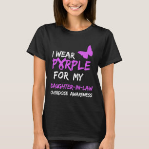 Camiseta Yo uso morado por mi yerno sobredosis de guerra