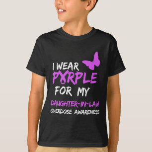 Camiseta Yo uso morado por mi yerno sobredosis de guerra
