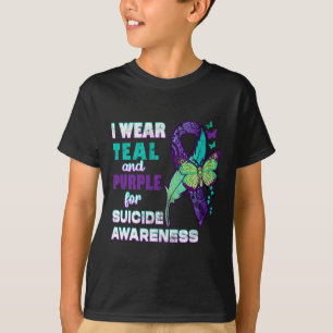 Camiseta Yo uso morado Verde azulado para la conciencia sui
