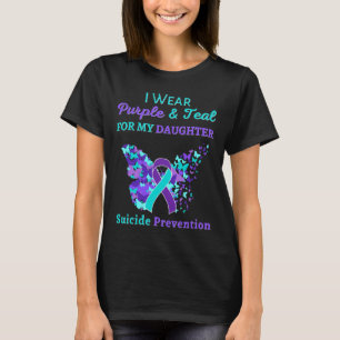 Camiseta Yo uso morado y Verde azulado para mi hija antes d