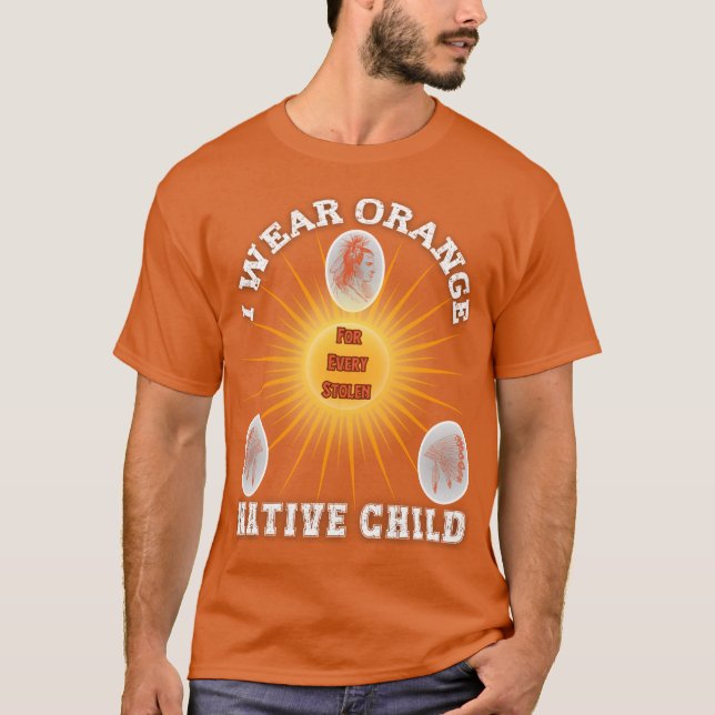 Camiseta Yo uso Naranja para cada niño nativo americano ind (Anverso)