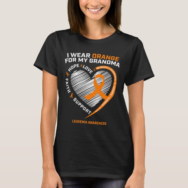 Camiseta Yo Uso Naranja Para Mi Abuela Con Cuidado De Cánce (Anverso)