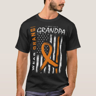 Camiseta Yo Uso Naranja Para Mi Abuelo Con Cuidado De Cánce