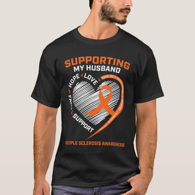 Camiseta Yo Uso Naranja Para Mi Esclerosis Múltiple De Mi M (Anverso)