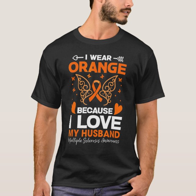 Camiseta Yo Uso Naranja Para Mi Esclerosis Múltiple De Mi M (Anverso)