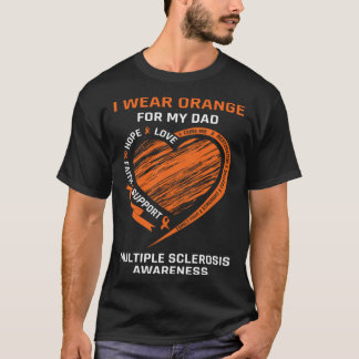Camiseta Yo Uso Naranja Para Mi Familia De Papá MS Awarenes