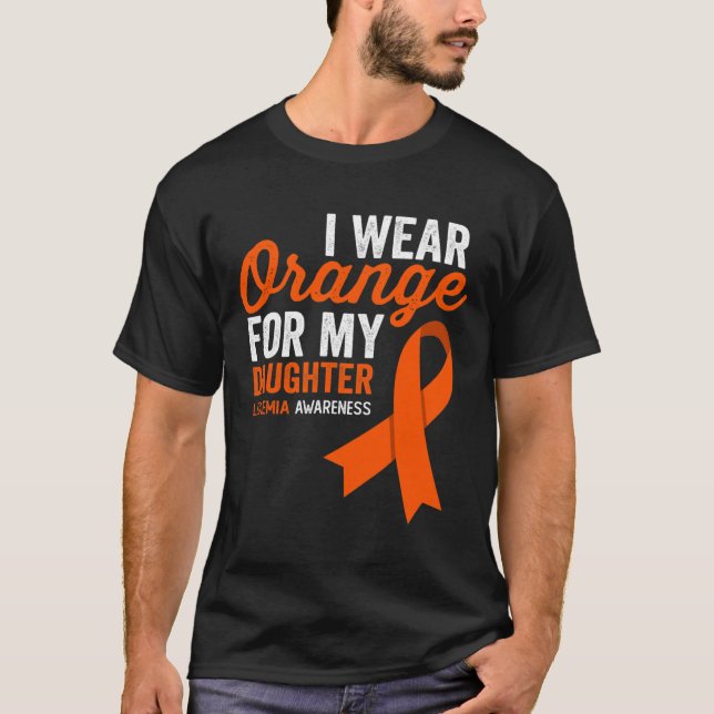 Camiseta Yo uso Naranja para mi hija leucemia costilla de g (Anverso)