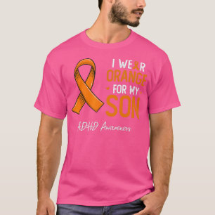 Camiseta Yo Uso Naranja Para Mi Hijo Adhd Mes De Conciencia